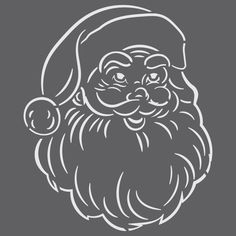 Santa Claus Mini Craft Stencil Diy Christmas Projects, Mixed Media Stencils, Santa Claus Face, Craft Stencils, Cabinet Fronts, Stencil Projects, Crafts And Diy, Handmade Sign, Mini Craft