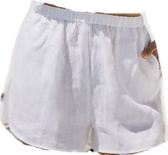 White Bottoms With Pockets And Short Inseam, Summer Pants With Side Pockets And Short Inseam, Summer Short Inseam Pants With Side Pockets, White Vacation Bottoms With Side Pockets, Loosely Fitted Beach Shorts With Pockets, Vacation Bottoms With Pockets, Summer Bottoms With Side Pockets And Short Inseam, Short Bottoms With Pockets For Vacation, White Summer Bottoms With Side Pockets