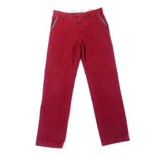 Classic tailored moleskin trousers from Harvey Parker in the 1980s.  Made from 100 % cotton in a rich wine red.  They are soft, rich, velvety and heavyweight.  Features zip and button fly, tapered leg, 2 front pockets with olive green suede trim and 2 buttoned back pockets.     Freshly cleaned and in excellent condition.  Beautifully tailored look. Strong colour and very versatile. Size  Waist 34 inches Flat Measurements : Waist             34 inches / 86 cm Burgundy Straight Leg Cotton Bottoms, Burgundy Cotton Straight Leg Bottoms, Red Slim Fit Cotton Chinos, Fitted Red Cotton Chinos, Burgundy Cotton Pants For Work, Glam Punk, Boho Glam, Cotton Trousers, Green Suede