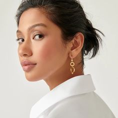 The 18K Spin Earrings are sure to turn heads. Part of the Celestial Collection, these golden hoops move with you. Featuring Temple's signature triple gold granulation, the 18K Spin Earrings are the perfect addition to your orbit. 18K gold Length: 43mm/1.7", Width: 15.5mm/0.6" Imported Jewelry By Brand, Yellow Gold Diamond Earrings, Golden Rings, Golden Hoops, Gold Watch Men, Golden Ring, Beautiful Gift Wrapping, Gold Diamond Earrings, Gold Work