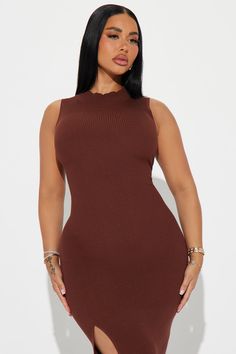 Don't Be Shy Sweater Maxi Dress - Brown | Fashion Nova Sweater Maxi Dress, Don't Be Shy, Brown Sweater, Brown Fashion, Matching Dresses, Mock Neck, Clothes For Sale, Dresses For Sale, Fashion Nova