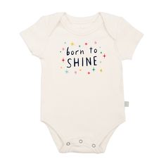 Baby graphic bodysuit | born to shine finn + emma Baby Onsies Ideas, Onesie Designs, Onesies For Babies, Onesie Ideas, Born To Shine, Body Bebe, Baby Onsie, Cricut Baby