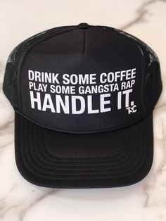 Adjustable foam snapback trucker hat Gangster Rap, Gangsta Rap, Trucker Cap, Caps Hats, Trucker Hat, Rap, Accessories Hats, Baseball, Coffee