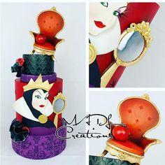 this is an image of a cake made to look like evil queen from disney's beauty and the beast