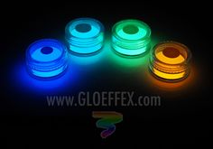 four different colors of leds in the dark