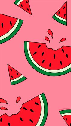 watermelon slices on a pink background