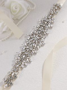 Rhinestone Decor Bridal Belt Tiaras Beige    Glass  Belts   Wedding & Event, size features are:Bust: ,Length: ,Sleeve Length: Bride Belt, Bridal Belts, Crystal Comb, Bridal Boxes, Sparkly Wedding Dress, Bridal Sash Belt, Sparkly Wedding, Crystal Belt, Wedding Sash Belt