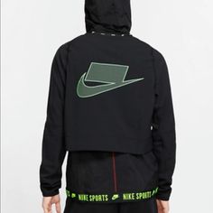 Nike Men's Sports Clash Dri-Fit Flex Training Jacket Black Size L Brand New, Never Used Without Tag Neon Green And Red Details Long Sleeve Drawstring Hood Lightweight Nylon Fabric Breathable Mesh Lining Mesh Panels At Sides Moisture-Wicking Dri-Fit Technology Helps Evaporate Moisture Zipper Closure In Front Dual-Side Slip-In Pockets Nike Signature Branding Print Flex Fabric Jacket Sport Pack Hoodie Pockets At Front Shell, Mesh: Nylon Elastic Hem Repeat Logos On Back Size Large Perfect For A 90's Nike Black Outerwear For Sports Events, Nike Black Sports Outerwear, Nike Black Sportswear Track Jacket, Nike Black Outerwear For Sports Season, Nike Urban Black Track Jacket, Nike Black Sportswear Windbreaker, Black Techwear Track Jacket For Sports, Nike Black Athleisure Windbreaker, Nike Black Sporty Windbreaker