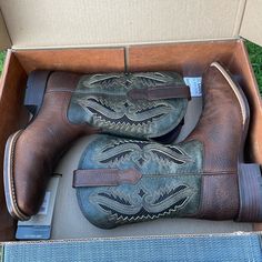 Size 8 1/2 Wide Ariat Boots. Worn Once To A Wedding. Slight Scuffing On Bottom From Copperhead Road. Iykyk. Purchased For $240 - Selling For $225. Wedding Leather Boots With Almond Toe, Wedding Leather Boots With Snip Toe, Leather Snip Toe Wedding Boots, Leather Wedding Boots With Snip Toe, Leather Almond Toe Wedding Boots, Fitted Snip Toe Wedding Boots, Ariat Paddock Boots, Ariat Work Boots, Ariat Patriot Boots Womens