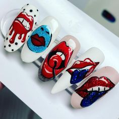 Oooooo pucker up 😘💙🇬🇧 #nailchemyuk nailchemyuk #lips #glitternails #nailart #artist #nailsoftheday #nailsofinstagram #mwah💋 officialsistersister #blueface #redlips ( #📷 @nailsbykellit ) Lip Drip Nails, Lips Nail Art, Dripping Lips, Glass Nails, Drip Nails, Lip Designs, Red Lips, Glitter Nails, Swag Nails