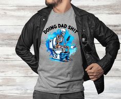 Be the coolest dad on the block with our Doing Dad Shit Tee! This funny graphic tee is perfect for all dads who want to show off their dad skills. Get ready to turn heads and make other dads jealous. Want the matching tumbler? You can find that HERE Funny T-shirt For Father's Day Streetwear, Father's Day T-shirt With Funny Text And Crew Neck, Wood Acrylic, Film Prints, Funny Graphic Tees, Funny Graphics, Show Off, The Block, Heat Press