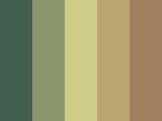 the color palette is green, brown and tan with some white on it's left side