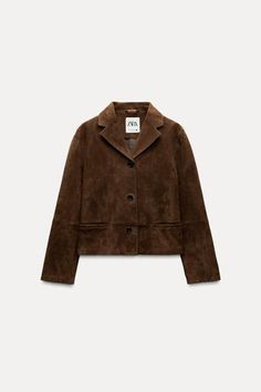 Blazer En Cuir, Zara Blazer, Brown Suede Jacket, Jean Vest, Cardigan Sweater Jacket, Prada Leather, Tshirt Skirt, Jeans Rock, Zara Woman