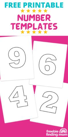 These are four free printable number templates that can be used for a myriad of projects from teaching your kids their 123s to crafts and much more! Numbers 1-30 Free Printable, Printable Numbers Free Templates 1-100, Free Printable Numbers 1-20 Preschool, Free Numbers 1-20 Printables, Free Number Printables, Preschool Templates, Numbers 1 10 Printable