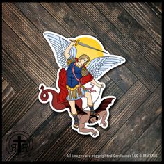 Saint Michael the Archangel, Defend us in battle! Saint Michael Sticker Handmade Size: 4" x 3.25" Larger sticker High-Quality, Durable Vinyl Catholic stickers are fun and creative reminders of devotion and faith, and this one is for devotees of Saint Michael. You'll receive one colorful St. Michael sticker as shown. This sticker is nice and large at 4" inches tall and 3.25 inches at the widest point. Each sticker is made with high-quality, durable vinyl, ensuring it can withstand exposure to water and sunlight without fading or peeling. Its strong adhesive back is perfect for sticking onto a variety of surfaces such as laptops, water bottles, notebooks, cars, journals, and more.Whether it's for yourself or as a thoughtful gift for a loved one, this waterproof sticker is a beautiful and con Catholic Stickers, Saint Michael The Archangel, Michael The Archangel, Faith Stickers, Saint Michael, Scroll Saw, St Michael, Catholic Faith, Strong Adhesive