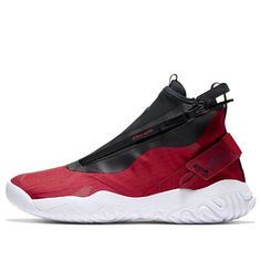 Nike Jordan Proto-React Z Gym Red Black Basketball Shoes/Sneakers Red Mid-top Sneakers For Outdoor, Red Mid-top Outdoor Sneakers, Fade-resistant Red Outdoor Sneakers, Red High-top Outdoor Basketball Shoes, Modern Red High-top Sports Sneakers, Modern Red High-top Sneakers For Sports, Red Modern High-top Sneakers For Sports, Red Training Sneakers With Abzorb Midsole, Red Low-top Basketball Shoes For Outdoor