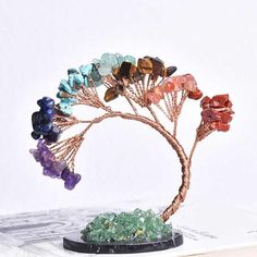 Chakra Energy Gemstone Feng Shui Tree Crystal Trees, Feng Shui Tree, Wire Tree Sculpture, Wire Trees, Wire Tree, Crystal Tree, Tree Sculpture, Memes Bts, Wire Sculpture