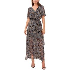 Womens Floral Print Long Maxi Dress1 Belted Long Dress, Button Maxi Dress, Flowy Summer Dresses, Maxi Dress Collection, Short Sleeve Maxi Dresses, Boho Floral Dress, Long Dress Casual, Long Shirt Dress, Floral Dress Summer