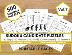 sudoku puzzles for children and adults to play on the table with their own printable pages