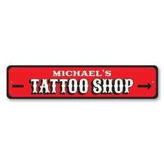 michael's tattoo shop sign on a white background