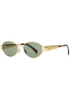 Celine Metal Sunglasses, Round Sunglasses Vintage, Round Frame Sunglasses, Green Sunglasses, Celine Sunglasses, Vogue Eyewear