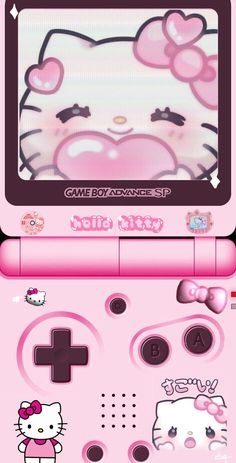 an image of a pink hello kitty game system