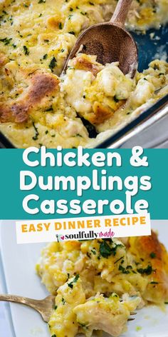 chicken and dumplings casserole is an easy dinner recipe