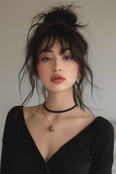 Sunkissed Hair Brunette, Bold Hair Color, Trendy Hair Color, Long Hair With Bangs, Asian Hair, Haircuts With Bangs, American Beauty, Trendy Short Hair Styles, Mode Inspiration