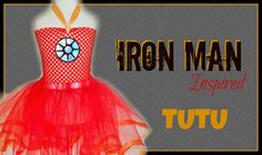 the iron man inspired tutu dress is displayed on a mannequin headdress