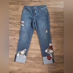 Girlfriend Embroidered Ankle Jeans Jean Pocket Designs, Faded Black Jeans, Size 6 Jeans, Denim Jeggings, Girlfriend Jeans, Striped Jeans, Denim Cotton, Grey Jeans, Dark Wash Denim