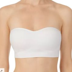 New With Tags! Ongossamer Cabana Cotton Strapless Bandeau G5312 Color White Size Small-344kv 354j M-354o White Strapless Stretch Bra, White Bandeau Intimate With Medium Bust Support, White Strapless Bra Friendly Tops, White Strapless Bra-friendly Tops, White Strapless Top Bra Friendly, White Bra Friendly Tube Top, White Sleeveless Bra-friendly Tube Top, Strapless Bandeau, Women's Intimates