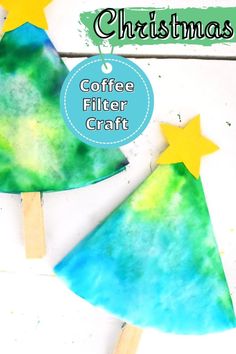 coffee filter christmas tree craft for kids to make