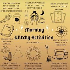 Witchy Morning, Witch Activities, Witchy Activities, Witch Board, Witch Rituals, Morning Activities