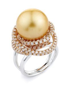 South Sea Pearl Ring, Fine Pearl Jewelry, Black Gold Jewelry, Pearl Jewels, Mikimoto Pearls, Group Events, Pearl Rings, Pearl And Diamond Ring, Unusual Jewelry