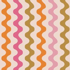 an orange, pink and yellow wavy pattern