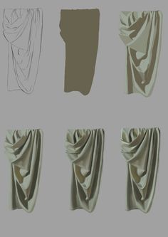 four different types of draperies on a gray background