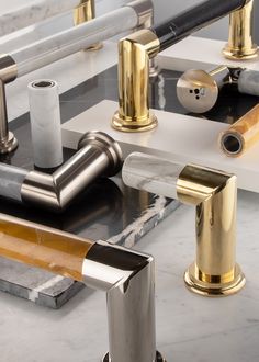 several different types of brass and silver fixtures