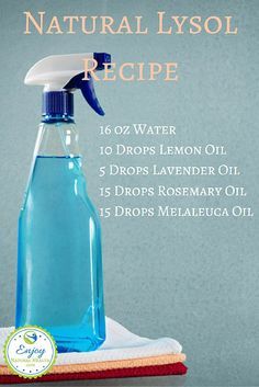 Use this natural version of Lysol to clean your home without having to use toxic products. There are more recipes for natural cleaning products when you click on the image :) Handy Gadgets, Deep Cleaning Hacks, Diy Kosmetik, Essential Oils Cleaning, Deep Cleaning Tips, Homemade Cleaning Products, Natural Cleaners, Doterra Oils, Cleaning Recipes