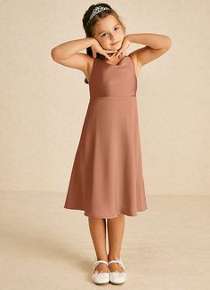 Zuzu boasts a graceful A-line silhouette in stretch satin, featuring an elegant cowl neckline and delicate spaghetti straps. With a convenient zipper closure at the back, this dress combines comfort and style for a perfect look on any special day. Satin Flower Girl Dresses, Burgundy Flower Girl Dress, Tea Length Flower Girl Dress, Satin Flower Girl Dress, Stretch Satin Dress, Military Ball Dresses, Special Event Dresses, Lace Bride, Satin Bridesmaid Dresses