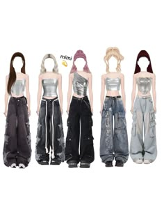 🤖 Character Clothes Ideas, Kpop Dr Ideas, Itzy Outfits, Kpop Group Outfits, Looks Kpop, Fake Kpop Group, K Pop Concert, Kpop Design