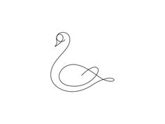 a single line drawing of a swan