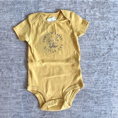 Nwt, Golden Color Lap Neck Short Sleeve Bodysuit. Auntie’s Happy Little Guy With A Skateboarding Sunshine Super Cute Baby Gift Add To A Bundle For $5!