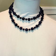 This Is A Genuine Avon Vintage 1986 Fashion Bead Necklace In Royal Blue. The Pictures Look Darker Than It Is. This Item Is New And Unused In The Original Box. (However, Box May Be Slightly Dirty Or Damaged Due To Storage.) Elegant Blue Beaded Necklaces With Black Beads, Formal Blue Single Strand Beaded Necklace, Elegant Blue Long Necklace, 1986 Fashion, Avon Vintage, Fashion Beads, Avon Jewelry, Royal Blue Color, Bead Necklace