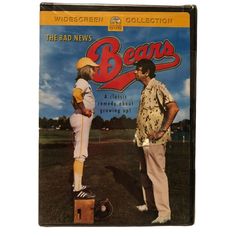 the bad news bears dvd is shown in front of a white background with an image of two men standing next to each other