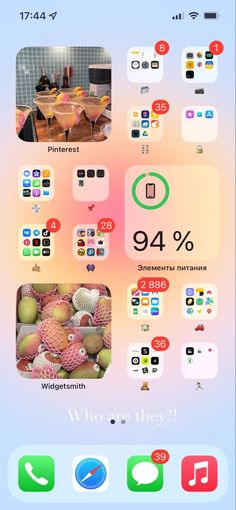 an iphone screen with various stickers on it and the numbers displayed in different colors