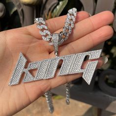 ANNOUNCEMENT: Custom processing times are now faster!All customs are done within 3-4 weeks! Attention: If you think to place a custom order, that's the perfect time. The processing times may increase more soon! ---------- Colors : Silver / Gold / Rose Gold / Top Silver Bottom Gold / Top Silver Bottom RoseMaterial : 18K Gold Plated & Rhinestones and DiamondsMetal : BrassBail Size : Can fit up to 14mm chain.Back : SOLID Back ✓ Heavy✓ Two Layers✓ Satisfaction Guarantee✓ Fastest Processing Times✓ VV Rose Gold Top, Jewelry Name, Luxury Font, Necklace Pendants, Custom Pendants, Gold Top, Custom Name Necklace, Custom Letters, Hip Hop Jewelry