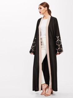 Embroidery Ramadan / Eid Abaya Islamic clothing fashion open front Kimono Arabic style Cardigan - Long sleeve maxi dress CLOTHING TYPE - Long Sleeves Abaya FABRIC MATERIAL - Soft Polyester  DECORATION - Floral embroidery  SIZEs - Small (52) Medium (54) Large (56) XL (58) XXL (60)  COLOR - According to the Picture SEASON - Spring, Summer, Autumn, Winter MATERIAL - Soft Polyester Free shipping  This item is Shipped from China  Check F&Q for store policies  Products are final sale - no refund or exchange Some of our products are shipped from Middle East, Canada and/or China which in some destination some custom duties might or might not be imposed. Custom duties won't be predicted and it's not our shop responsibility to pay for it. Please send us your mobile number for shipping company use. Luxury Maxi Length Kimono For Eid, Spring Black Maxi Length Abaya, Spring Black Maxi-length Abaya, Black Long Abaya For Spring, Long Black Abaya For Spring, Long Black Spring Abaya, Spring Black Long Abaya, Elegant Floor-length Fall Abaya, Black Maxi Length Kimono For Spring