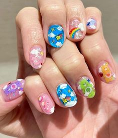 Colourful Nails, Makeup Nails Designs, Art Deco Nails, Nail Jewels, Color Full, Kid Core, Dream Nails