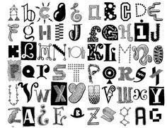 the alphabet is made up of letters and numbers, all in black and white colors