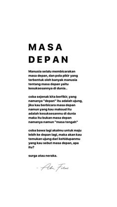 the back cover of masa depan